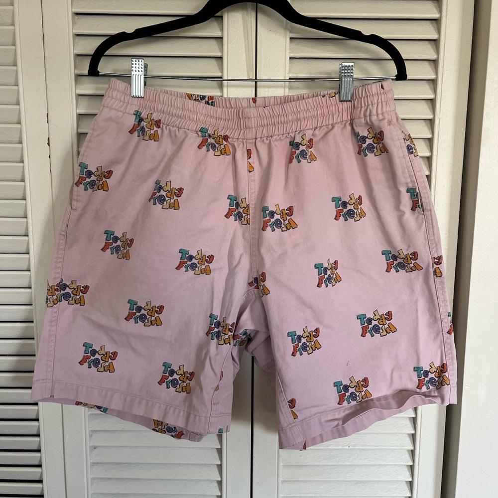 Teddy Fresh Pink Graphic Athletic Shorts